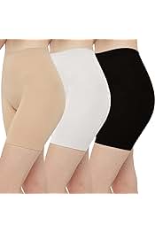 Womens Girls Cycling Short Tights Underskirt Slips for Skirts/Yoga/Gym Pants 4 Way Stretchable Cotton Lycra Combo Pack S to 4XL Size
