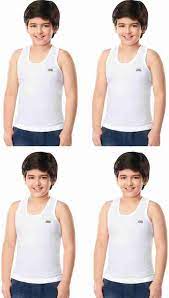 Kids Cotton White Vest.
